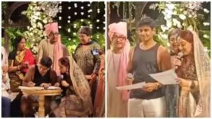 IRA KHAN AND NUPUR SHIKHARE WEDDING IN VEST AND SHORTS 